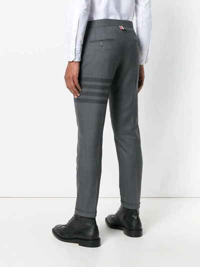 Shop Thom Browne 4-bar Skinny-fit Trouser In Grey