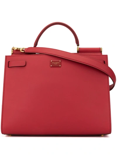 Shop Dolce & Gabbana Sicily 62 Tote Bag In Red