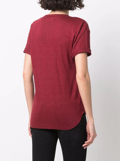 Shop Isabel Marant Étoile Henna Wide-neck T-shirt In Rot