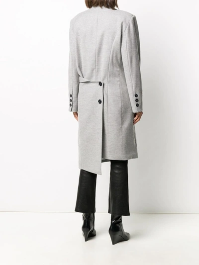 Shop Natasha Zinko Wrap Around Midi Coat In Grey