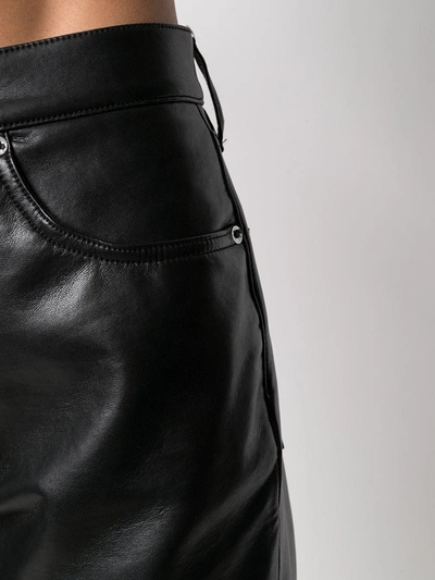 Shop Agolde High-waisted Leather Trousers In Black