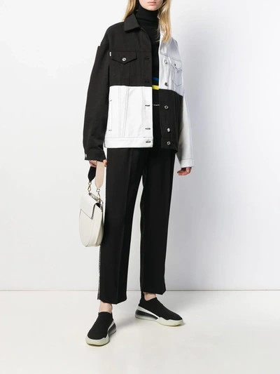 Msgm Rhinestone Embellished Tapered Trousers In Black