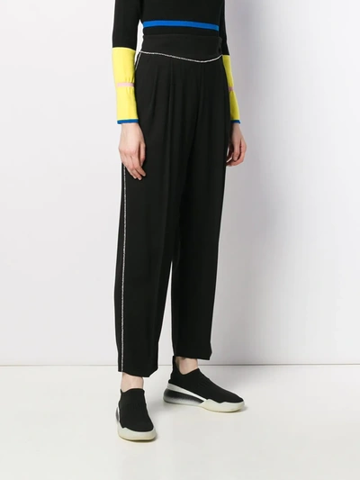 MSGM CRYSTAL EMBELLISHED TROUSERS - 黑色