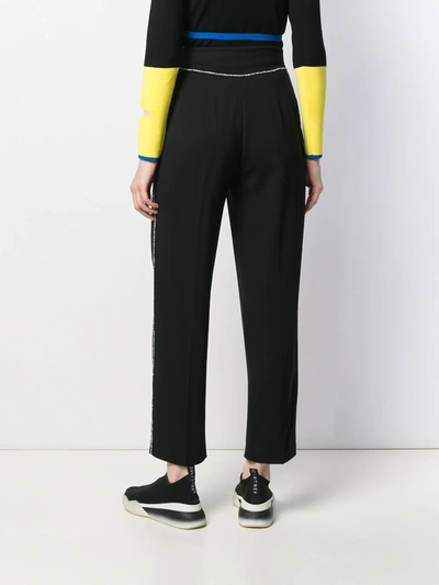 MSGM CRYSTAL EMBELLISHED TROUSERS - 黑色