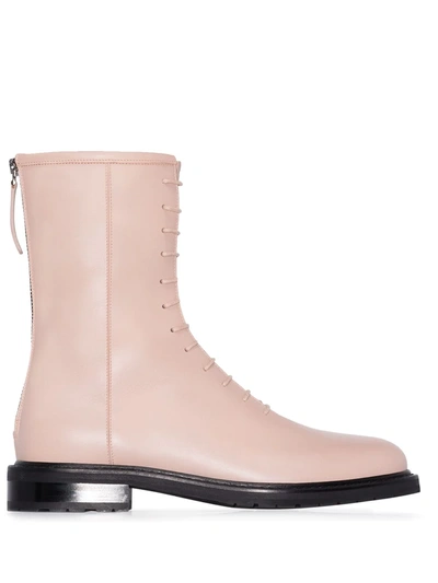 Shop Legres Combat Lace-up Boots In Neutrals