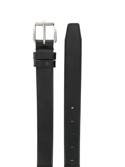 Comme Des Garçons Square-buckle Leather Belt In Black