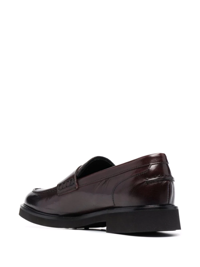 Shop Doucal's Leather Penny Loafers In Brown