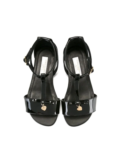 Shop Dolce & Gabbana Bow Sandals In Black