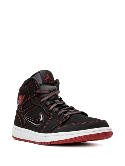 Shop Jordan Air  1 Mid Fearless "come Fly With Me" Sneakers In Black
