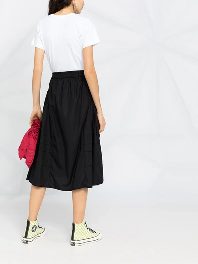 Comme Des Garçons Play Logo Embroidered T-shirt With Round Neck In White