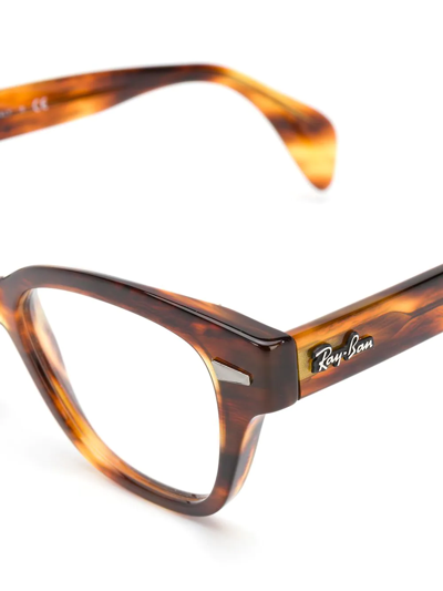 RAY BAN SQUARE FRAME TORTOISE-SHELL GLASSES 
