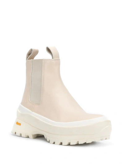 Shop Jil Sander Chunky Chelsea Boots In White