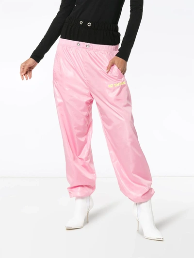 Shop Natasha Zinko Double-waisted Track Pants In Pink