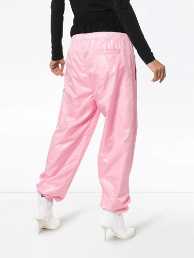Shop Natasha Zinko Double-waisted Track Pants In Pink
