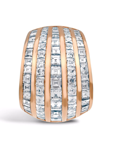 Pragnell 18kt Rose Gold Manhattan Classic Diamond Huggie Earrings In Pink