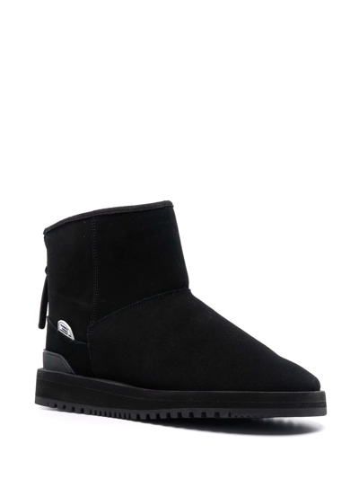 Shop Suicoke Shearling-trim Ankle Boots In Schwarz