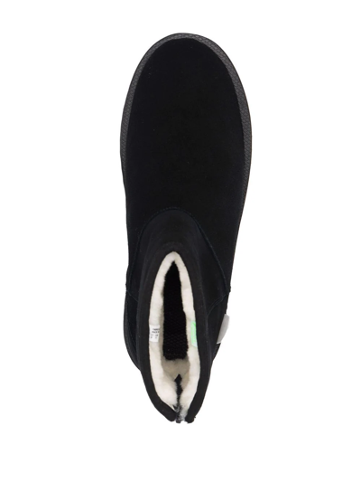 Suicoke Shearling-trim Ankle Boots In Schwarz