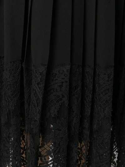 Shop Dolce & Gabbana Flared Lace-hem Skirt In Black