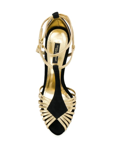 Shop Dolce & Gabbana Sculpted-heel Suede Sandals In Black