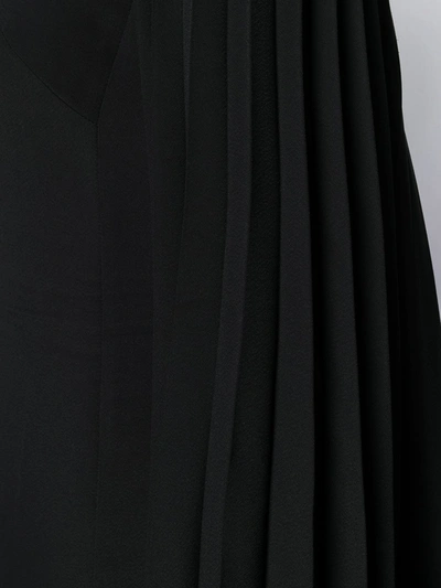 Shop Valentino Double-faced Pleated Dress In Black
