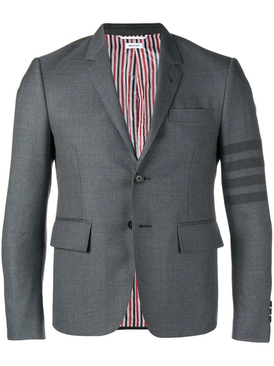 Shop Thom Browne 4-bar Single-breasted Blazer In Grey