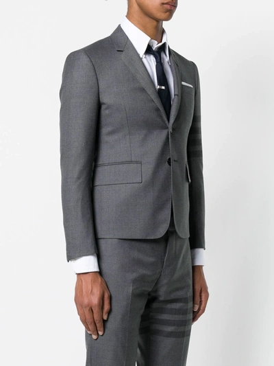 Shop Thom Browne 4-bar Single-breasted Blazer In Grey