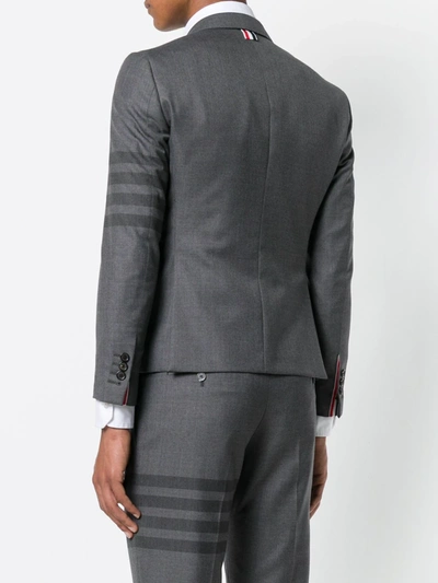 Shop Thom Browne 4-bar High-armhole Sport Coat In Grey