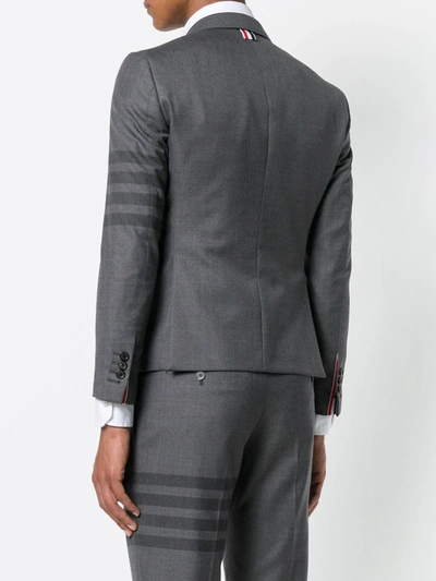 Shop Thom Browne 4-bar Single-breasted Blazer In Grey