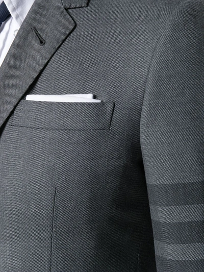 Shop Thom Browne 4-bar Single-breasted Blazer In Grey