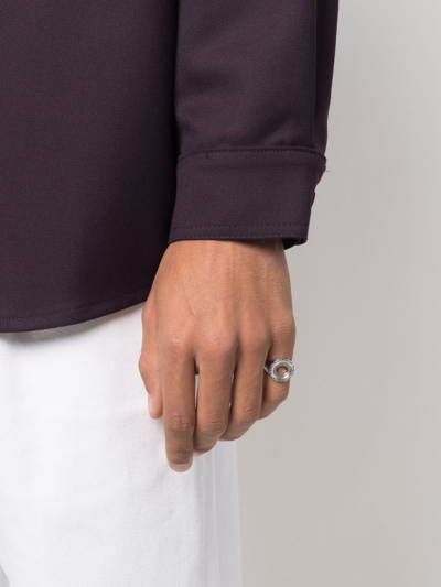Maria Black Pop Sterling Silver Moss Ring In Grau