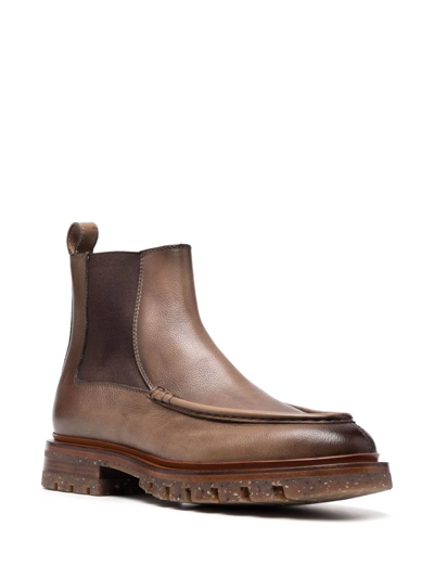 Santoni Beatles Chelsea Boots In Brown