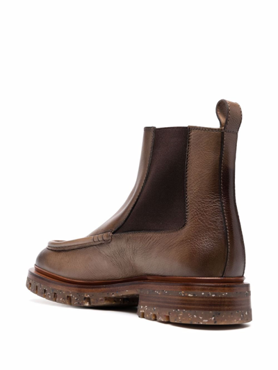 Santoni Beatles Chelsea Boots In Brown