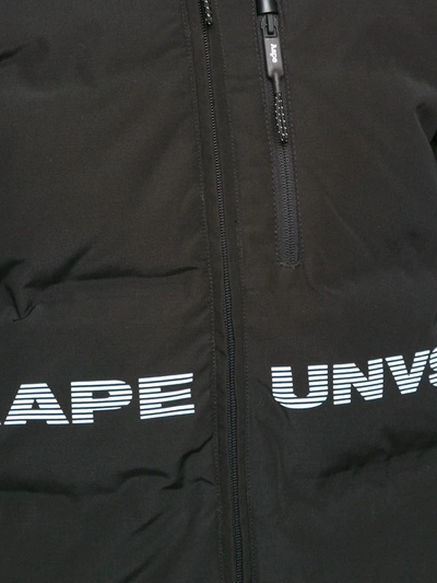 Shop Aape By A Bathing Ape Logo Print Hooded Padded Jacket In Black