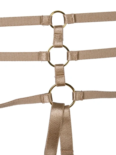 Bordelle Art Deco Ouvert Strap Briefs In Neutrals