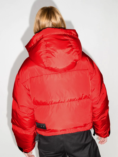 Shop Shoreditch Ski Club Willow Eve Cropped Puffer Jacket In 红色