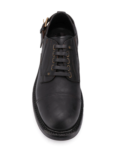Shop Dolce & Gabbana Leather Buckle Derby Shoes In Black