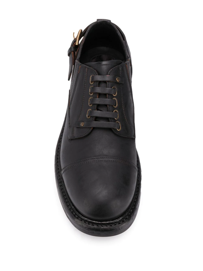 Dolce & Gabbana Brown Leather Lace Up Derby Dress Shoes In Black