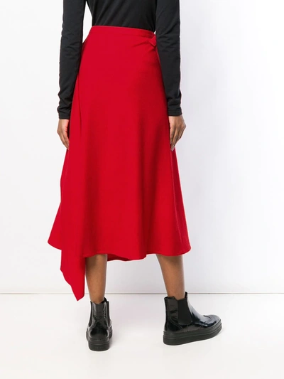 YOHJI YAMAMOTO 裹身式半身裙 - 红色