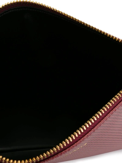 Comme Des Garçons Pebbled Zipped Coin Pouch In Red