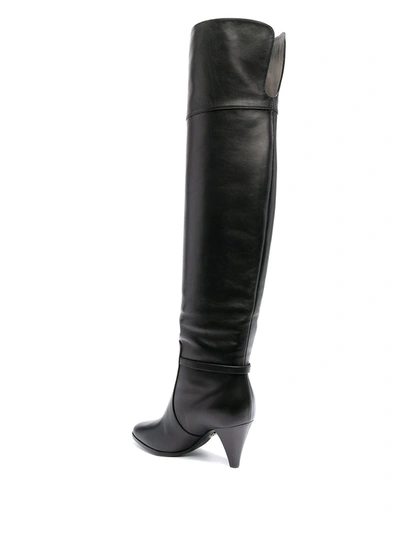 Shop Dolce & Gabbana Dg Buckle Knee-length Boots In Black