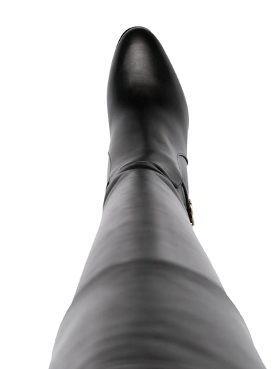 Dolce & Gabbana Dg Buckle Knee-length Boots In Black
