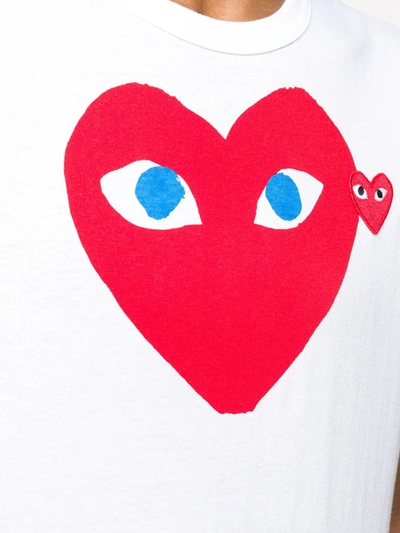 Shop Comme Des Garçons Play Heart Logo T-shirt In White