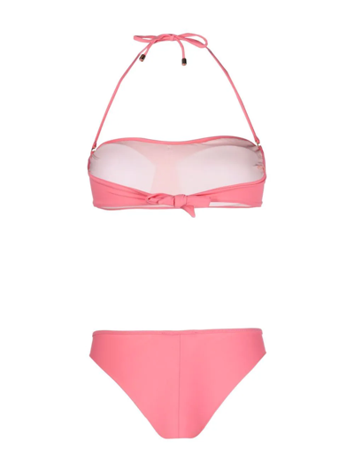 Manokhi Halterneck Bandeau Bikini Set In Rosa