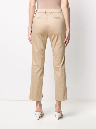 Shop Incotex Cropped Step-hem Trousers In Neutrals