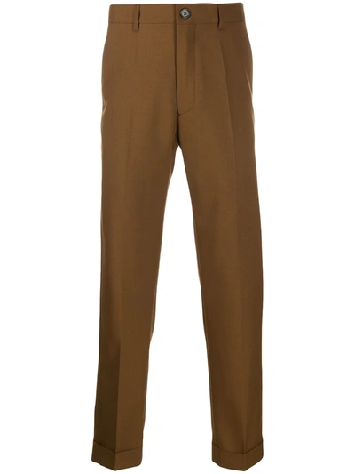 Shop Marni Straight Leg Trousers In Brown