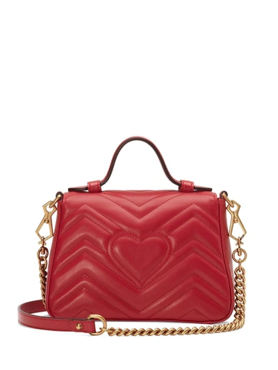 Shop Gucci Gg Marmont Mini Bag In Red