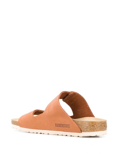 Shop Birkenstock Double Buckle Strap Sandals In Brown