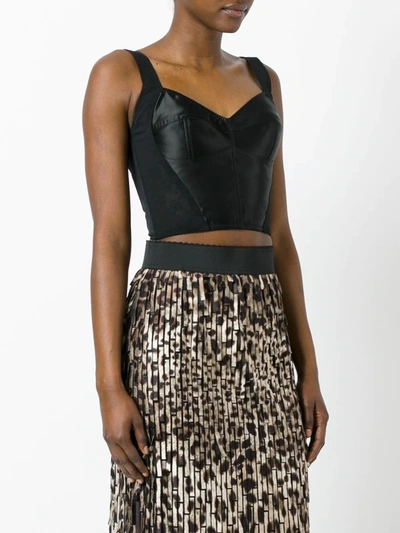 Dolce & Gabbana Lace Detail Bustier Top In Black