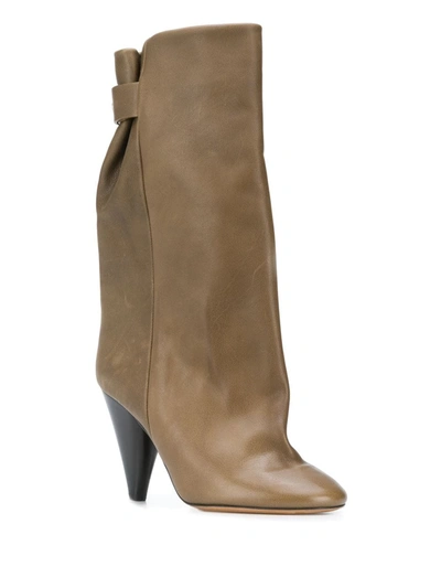 Shop Isabel Marant Lakfee Ankle Boots In Green