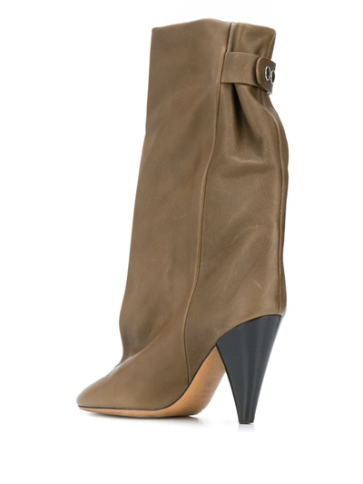 Shop Isabel Marant Lakfee Ankle Boots In Green